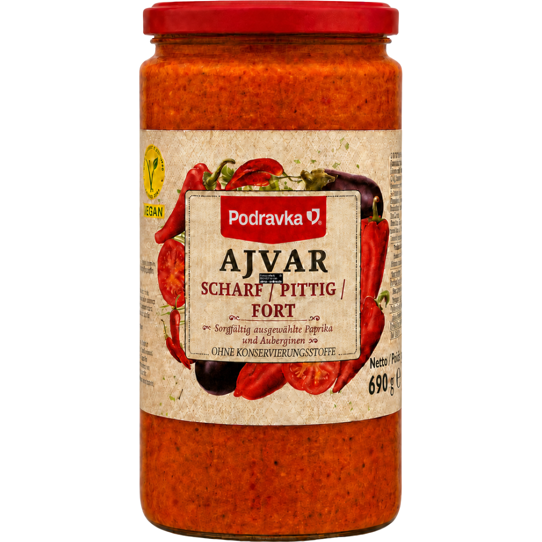 Podravka - Auberginenpaste, Ajvar in Scharf 690g