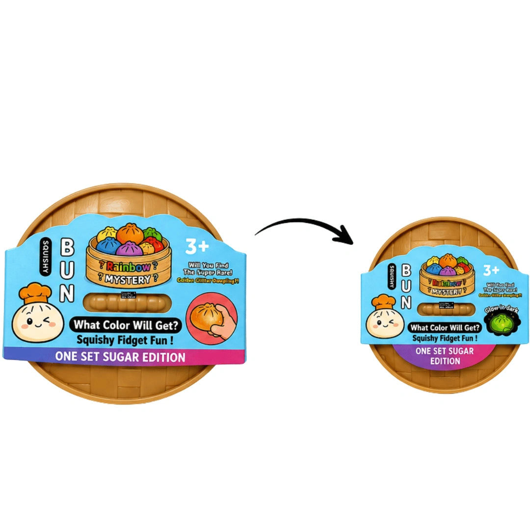 Squishy Bun Rainbow Mystery - Squishy-Dumpling mit Kunststoffbox, 1 Stück - Klein