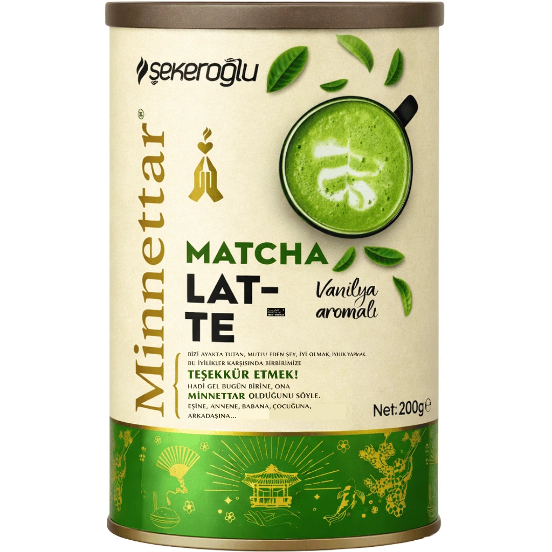 Şekeroğlu - Matcha Latte Getränkepulver mit Vanillegeschmack 200g