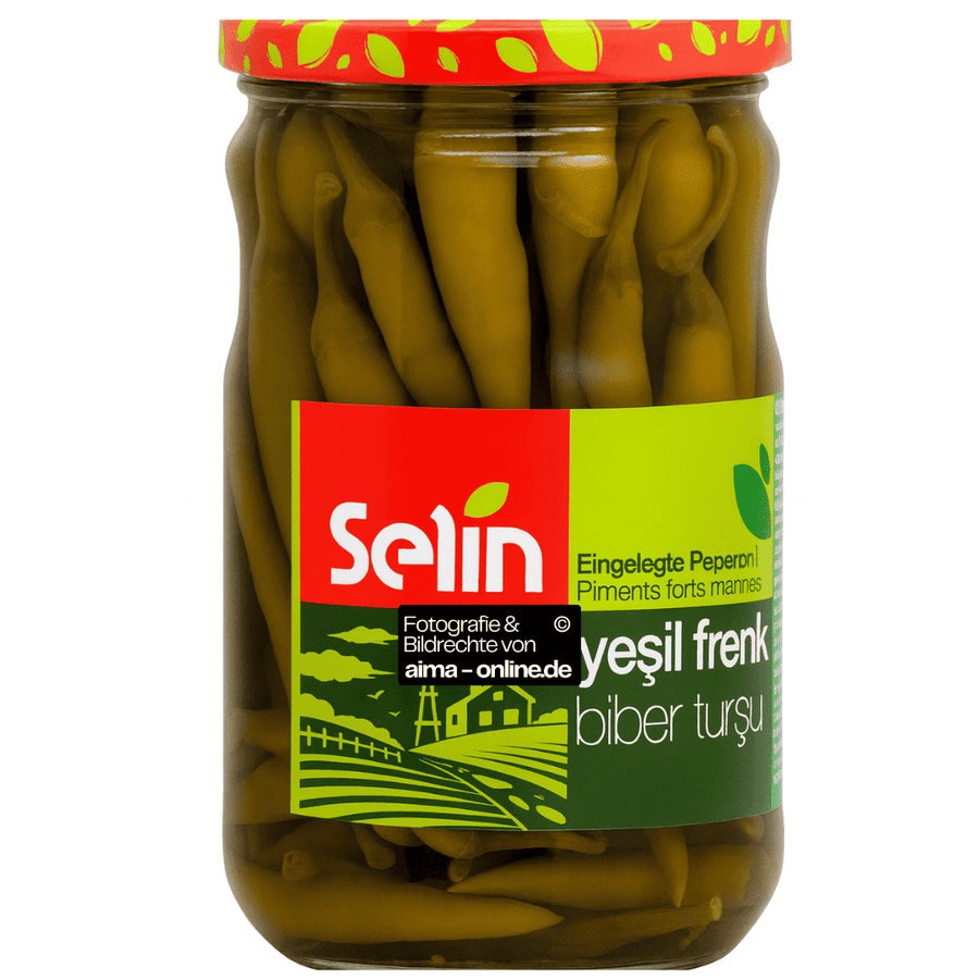 Selin - Eingelegte Peperoni, Yesil Frenk Biber Tursu 580g
