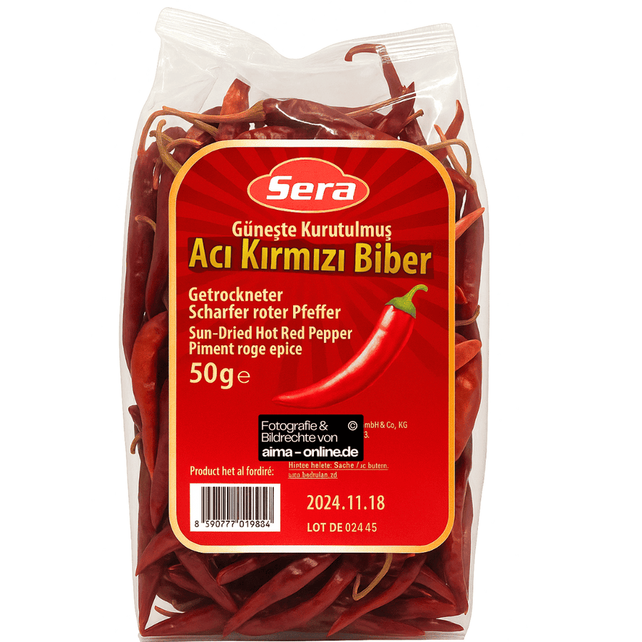 Sera - Getrockneter Scharfer Roter Pfeffer, Güneste Kurutulmus Aci Kirmizi Biber 50g
