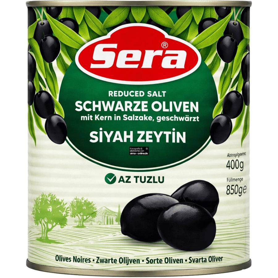 Suntat – Çekirdekli Siyah Zeytin, Geschwärzte schwarze Oliven mit Stein 800g
