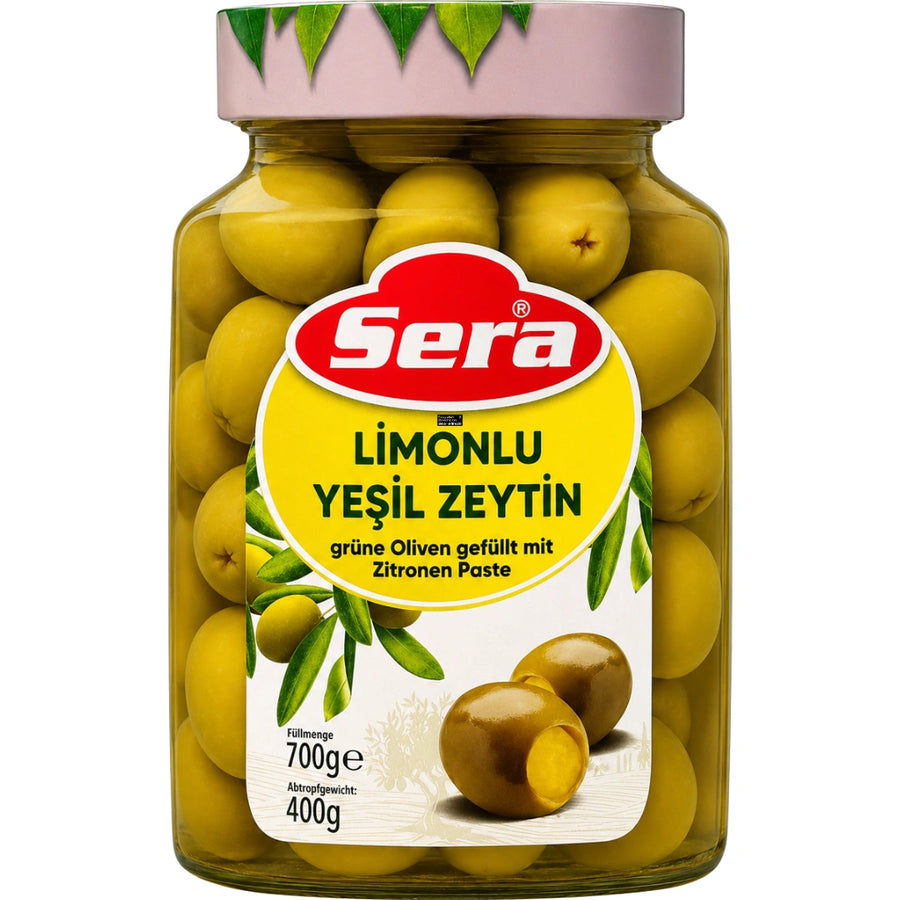 Sera - Grüne Oliven gefüllt mit Zitronenpaste, Limonlu Yeşil Zeytin 400g