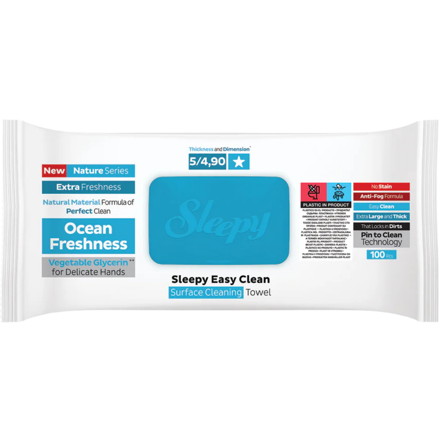 Sleepy Easy Clean - Oberflächenreinigungstücher Ocean Freshness 100 Stück
