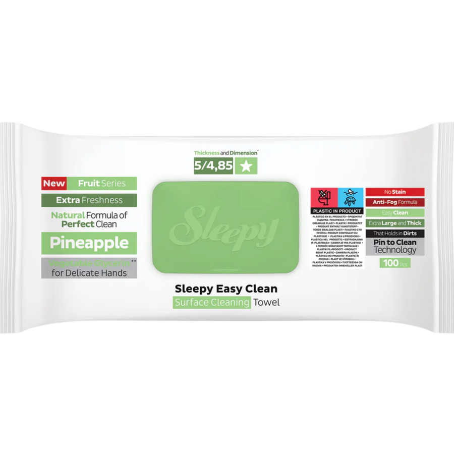 Sleepy Easy Clean - Oberflächenreinigungstücher Pineapple 100 Stück