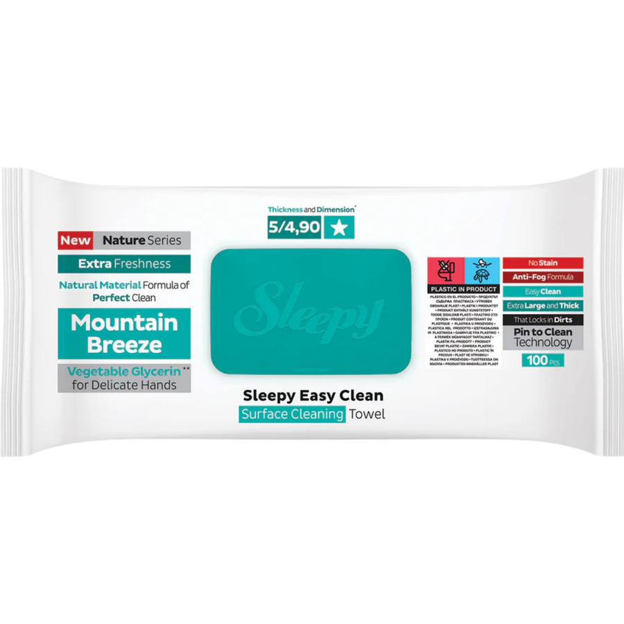 Sleepy Easy Clean - Oberflächenreinigungstücher Mountain Breeze 100 Stück