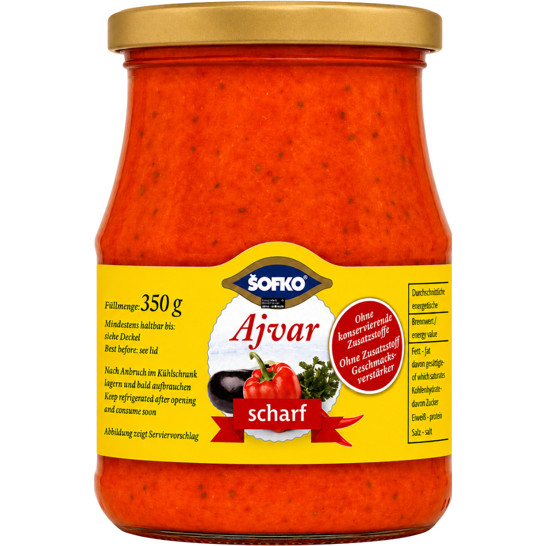 Sofko - Auberginenpaste, Ajvar in Scharf 350g