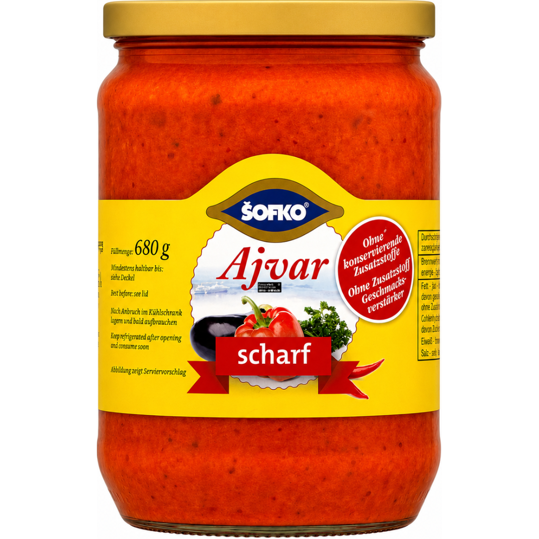 Sofko - Auberginenpaste, Ajvar in Scharf 680g