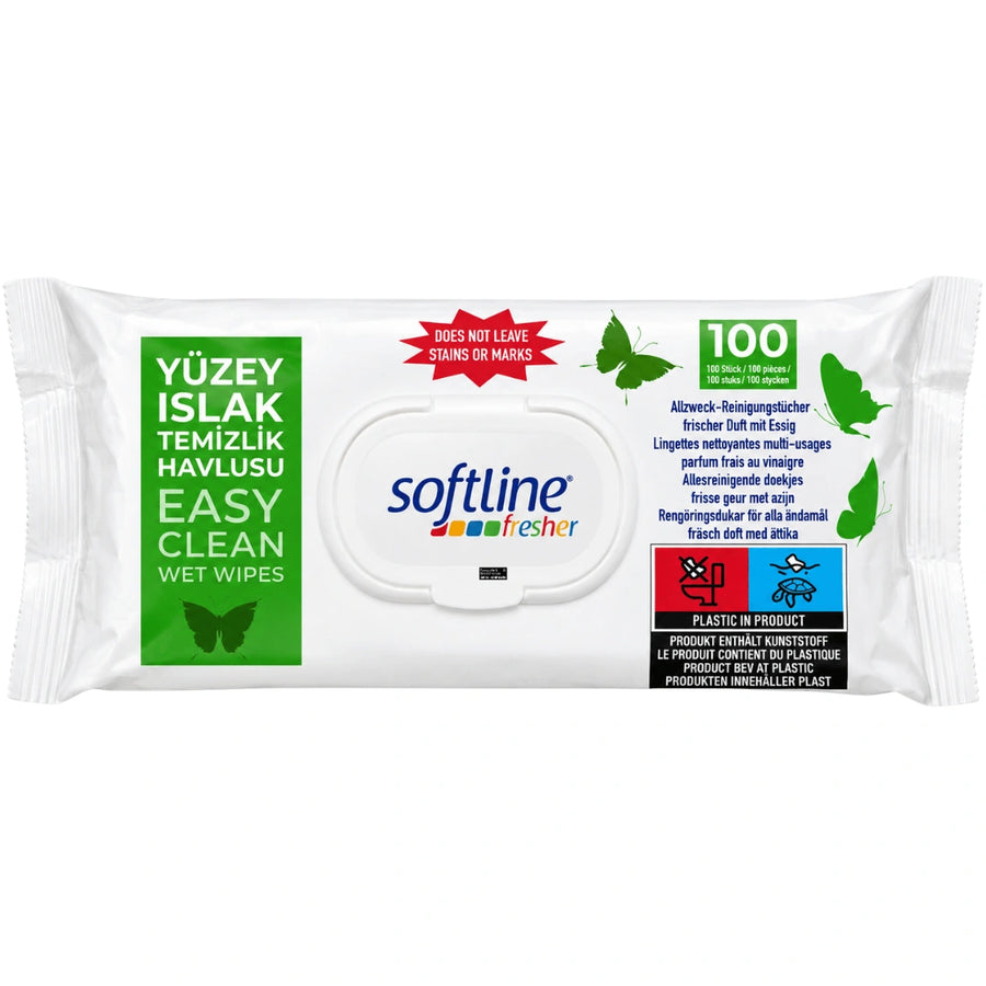Softline - Allzweck-Reinigungstücher Frischer Duft mit Essig 100 Stück