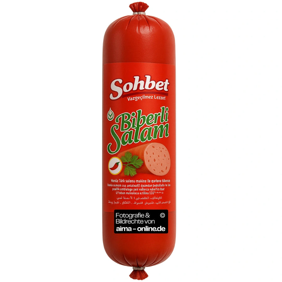 Sohbet - Geflügelfleischwurst mit Paprika, Tavuk Biberli Salam 500g