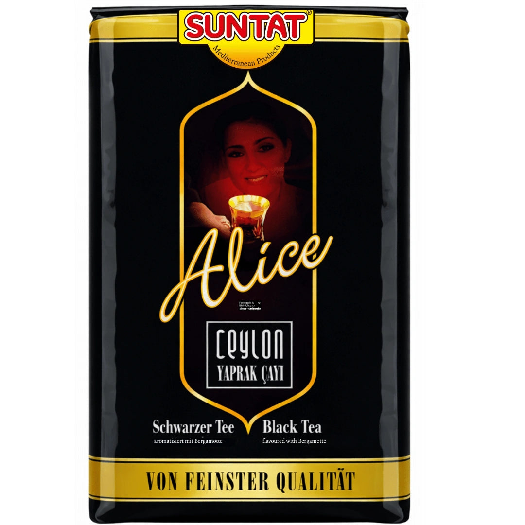 Suntat - Alice Schwarzer Tee mit Bergamotte, Ceylon Yaprak Çayı 1000g