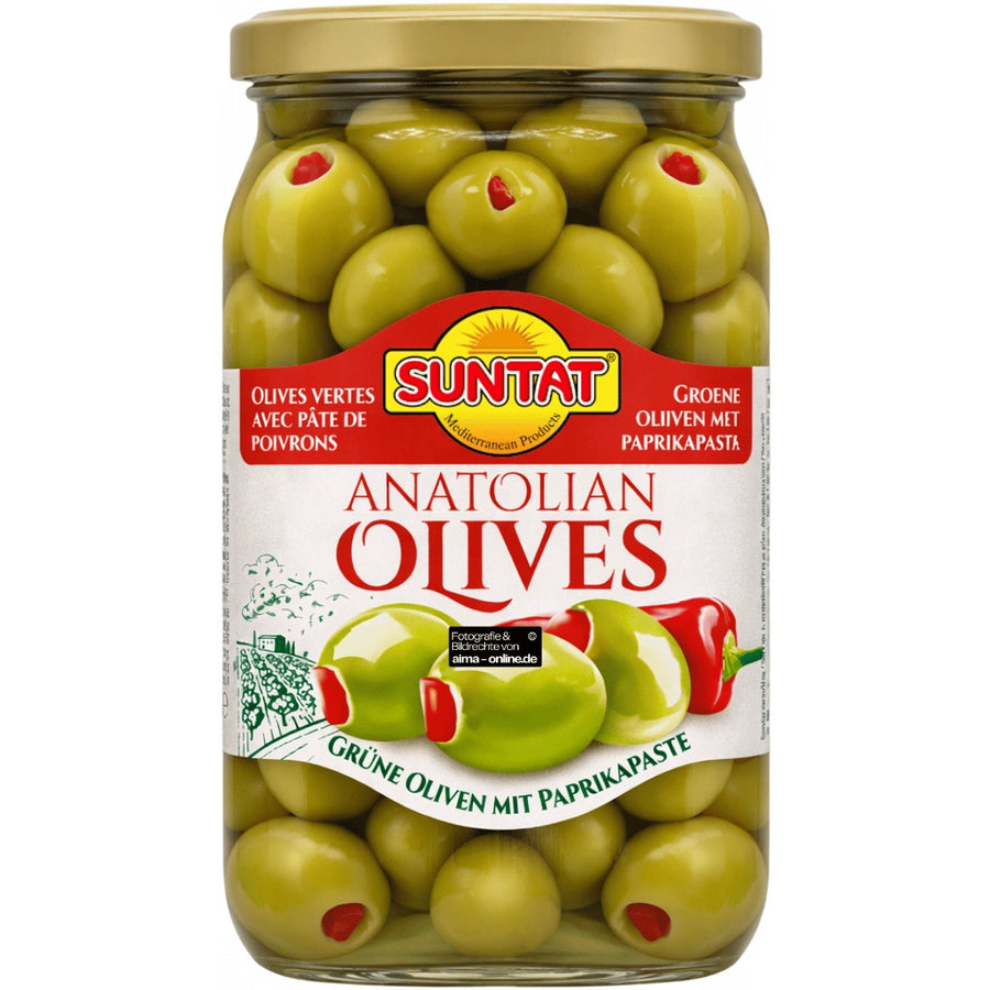 Suntat - Anatolian Yeşil Zeytin, Anatolian Grüne Oliven mit Paprikapaste 850g