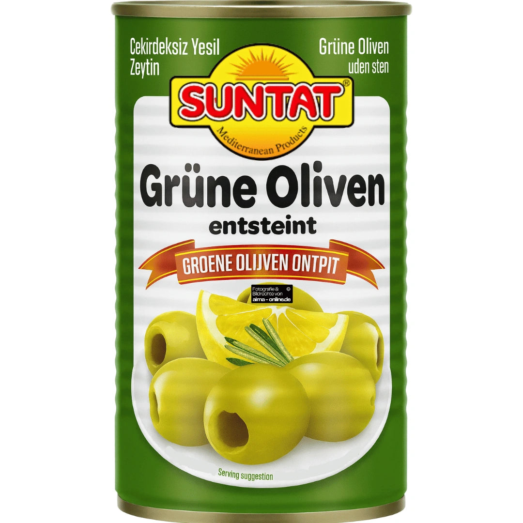 Suntat - Çekirdeksiz Yeşil Zeytin, Grüne Oliven entstein 350g