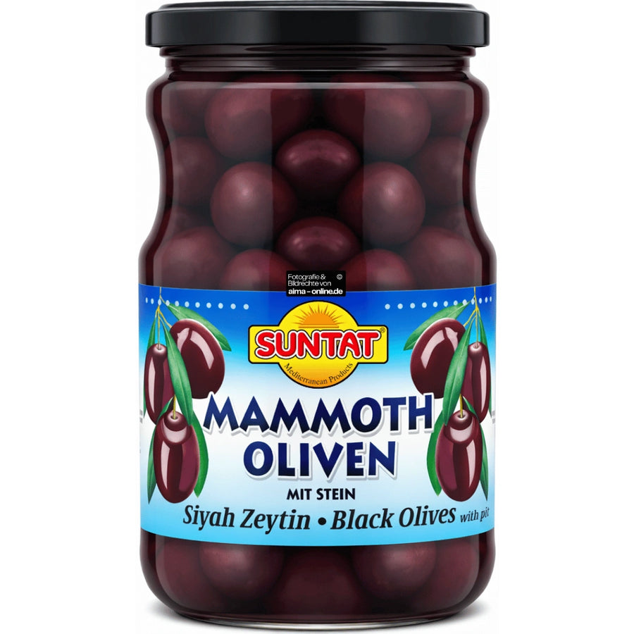 Suntat - Mammoth Siyah Zeytin, Mammoth Oliven mit Stein 700g