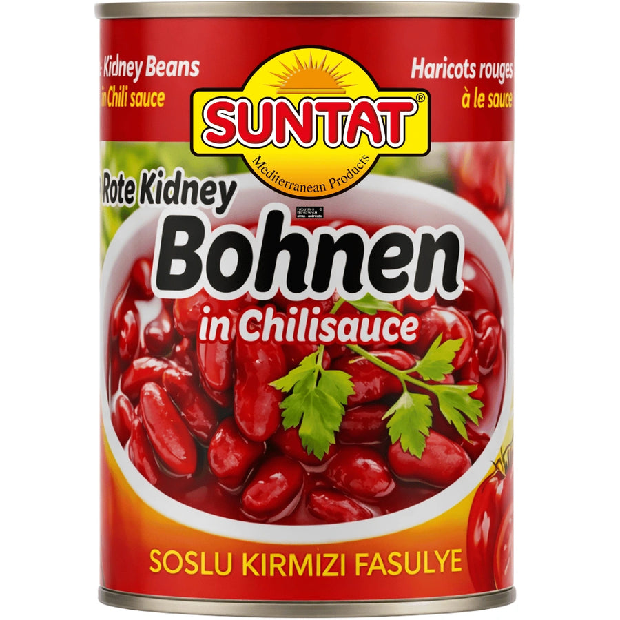 Suntat - Rote Kidney Bohnen in Chili Soße, Soslu Kirmizi Fasulye 400g