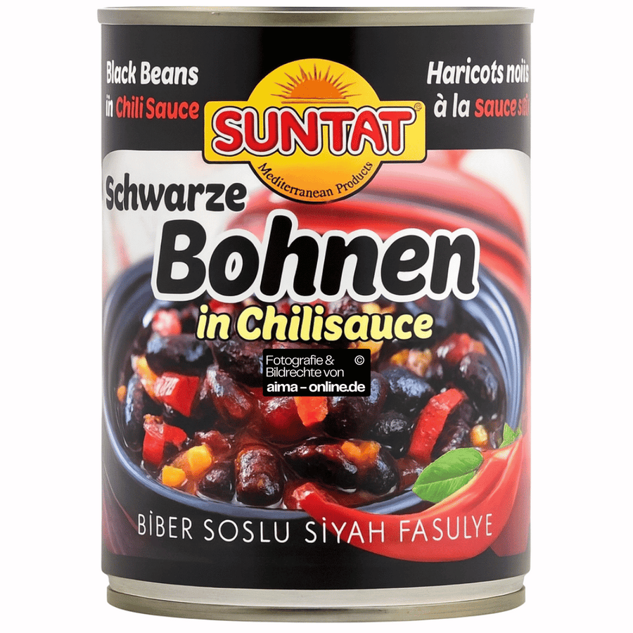 Suntat - Schwarze Bohnen in Chili Sauce, Biber Soslu Siyah Fasulye 400g