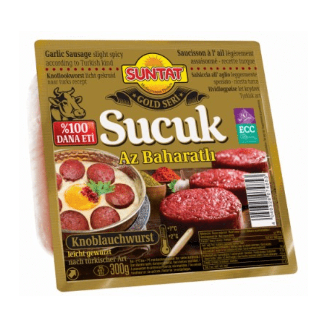 Suntat Sucuk (az baharatlı) hafif baharatlı sarımsak sosisi 300gr