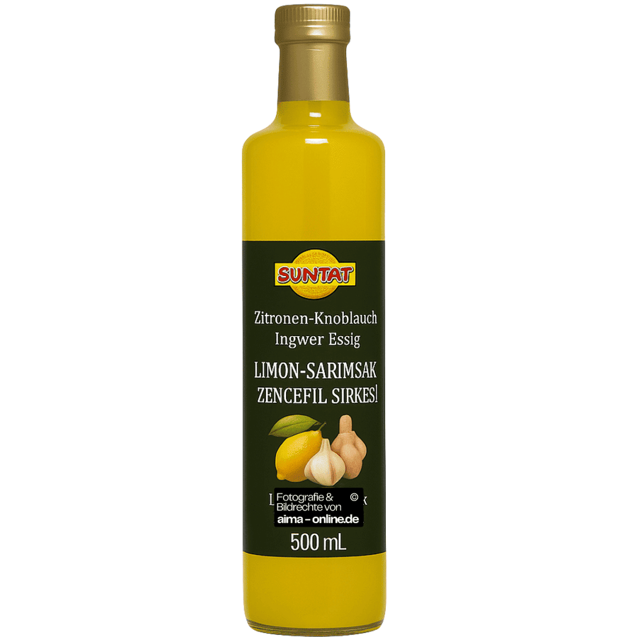 Suntat - Zitronen- & Knoblauch und Ingwer Essig, Limon- & Sarimsak ve Zencil Sirkesi 500ml