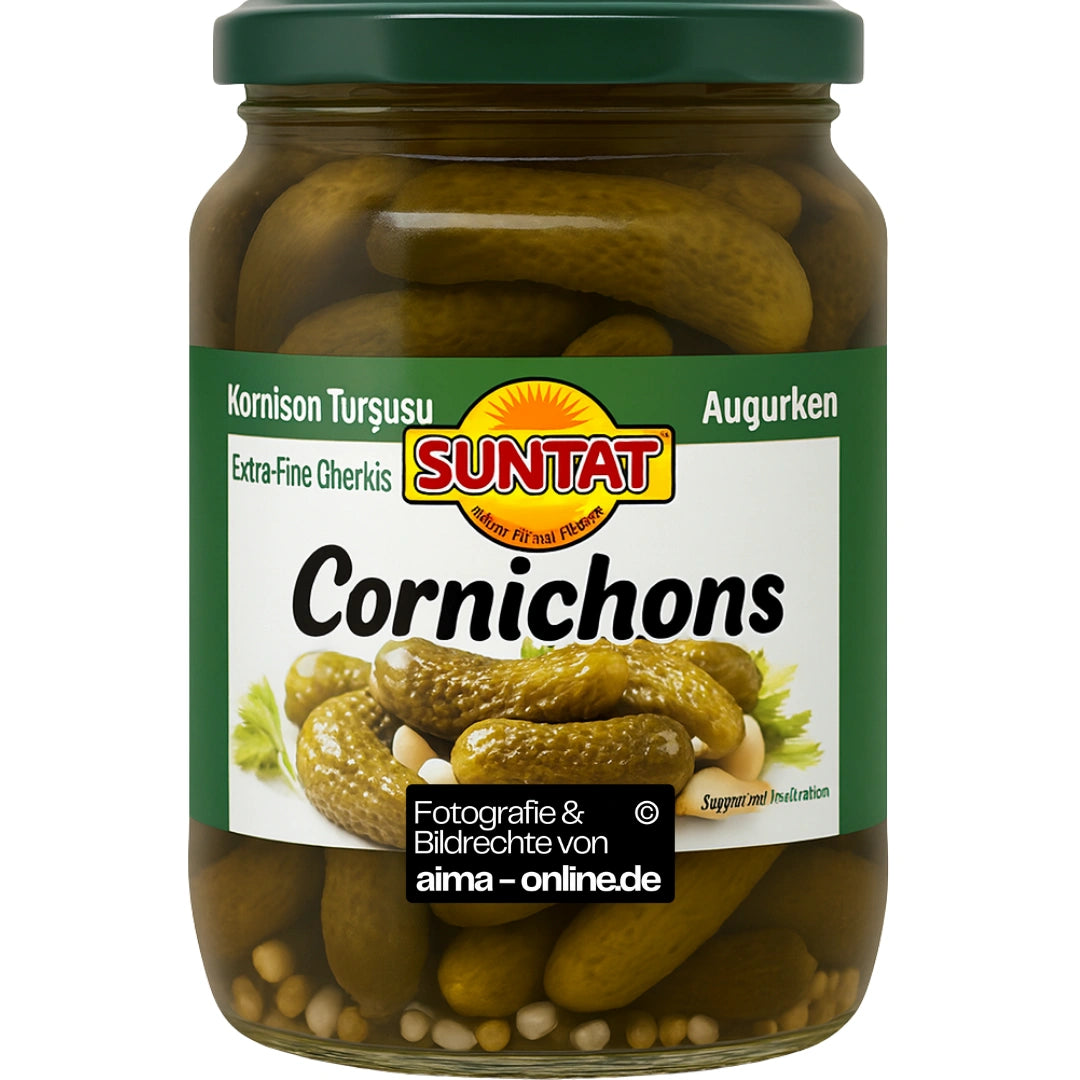 Suntat - Cornichons in Salzlake, Kornison Tursusu 680g