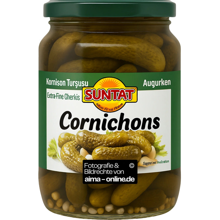 Suntat - Cornichons in Salzlake, Kornison Tursusu 680g