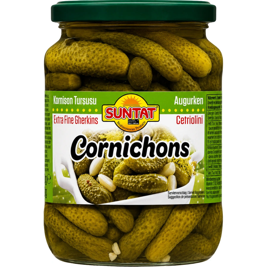 
Suntat - Cornichons in Salzlake, Kornison Tursusu 370g