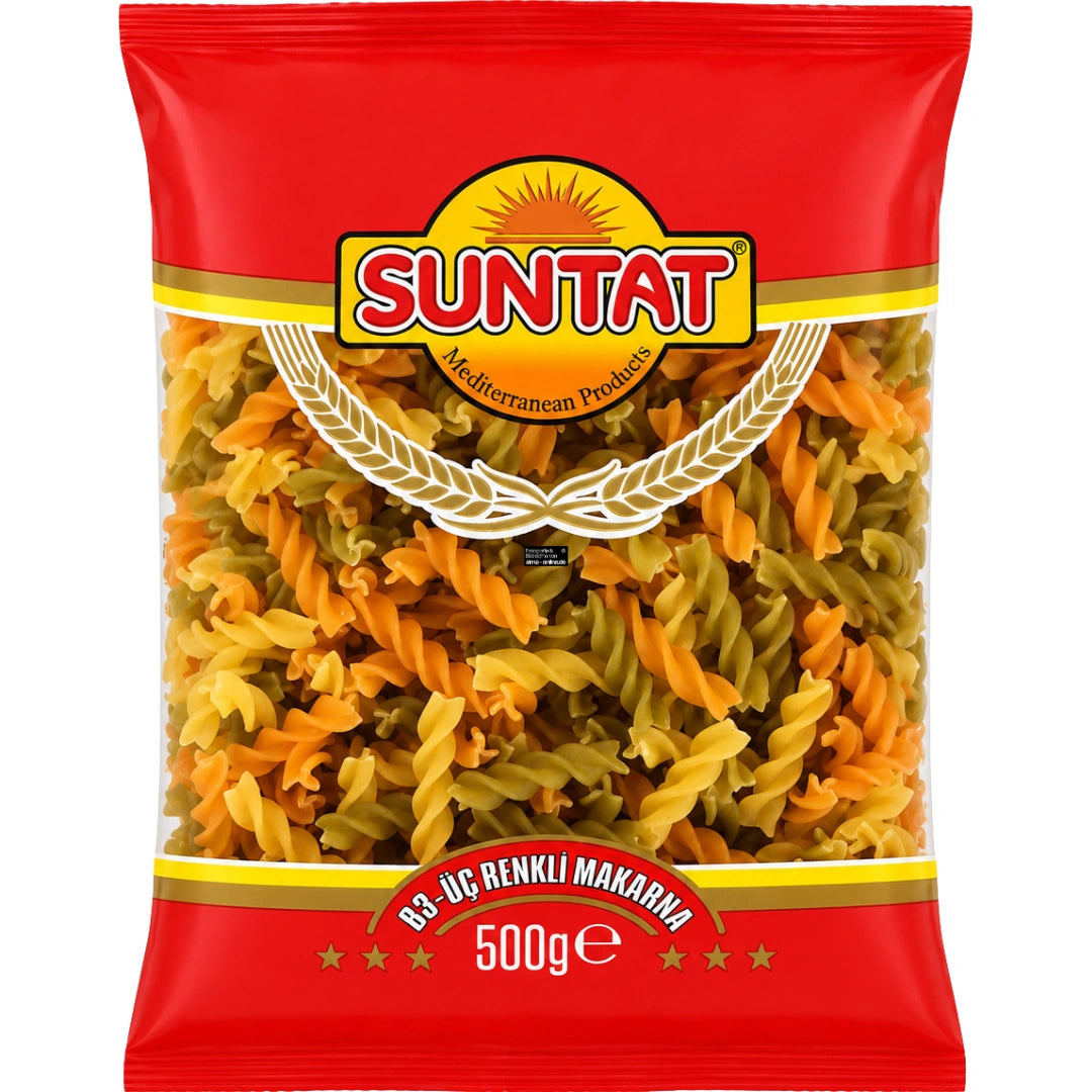 
Suntat Üc Renk Makarna Dreifarbige Nudeln 500g