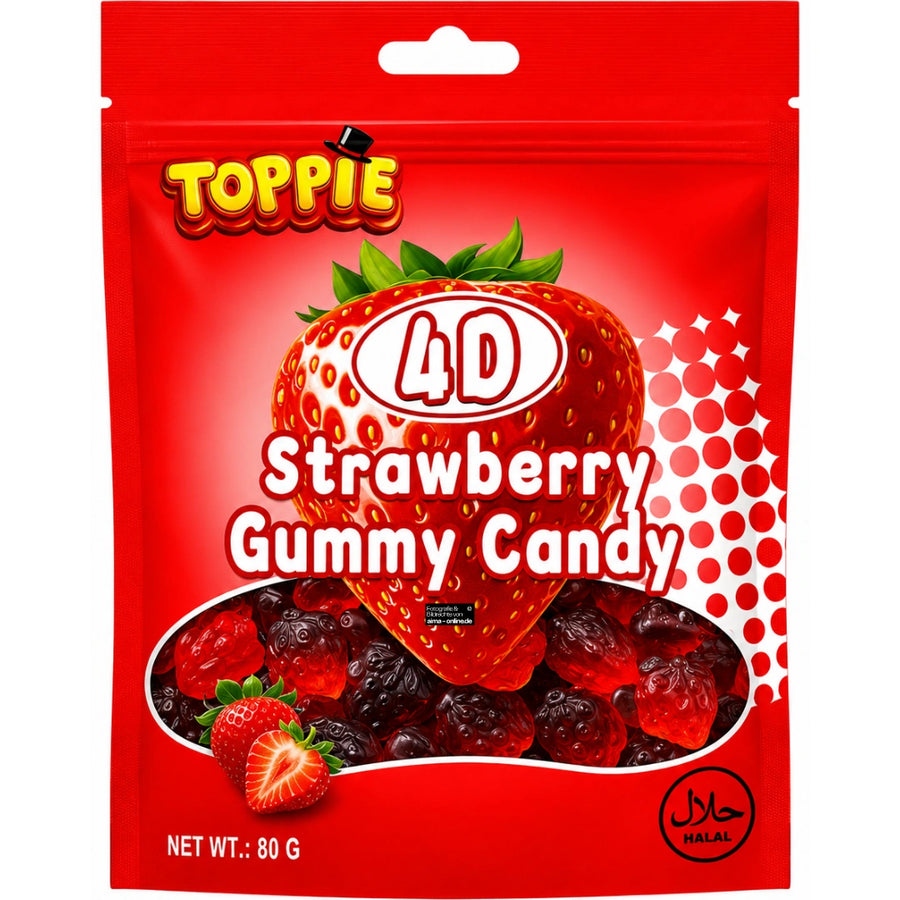 Toppie - 4D Erdbeer-Fruchtgummi 80g