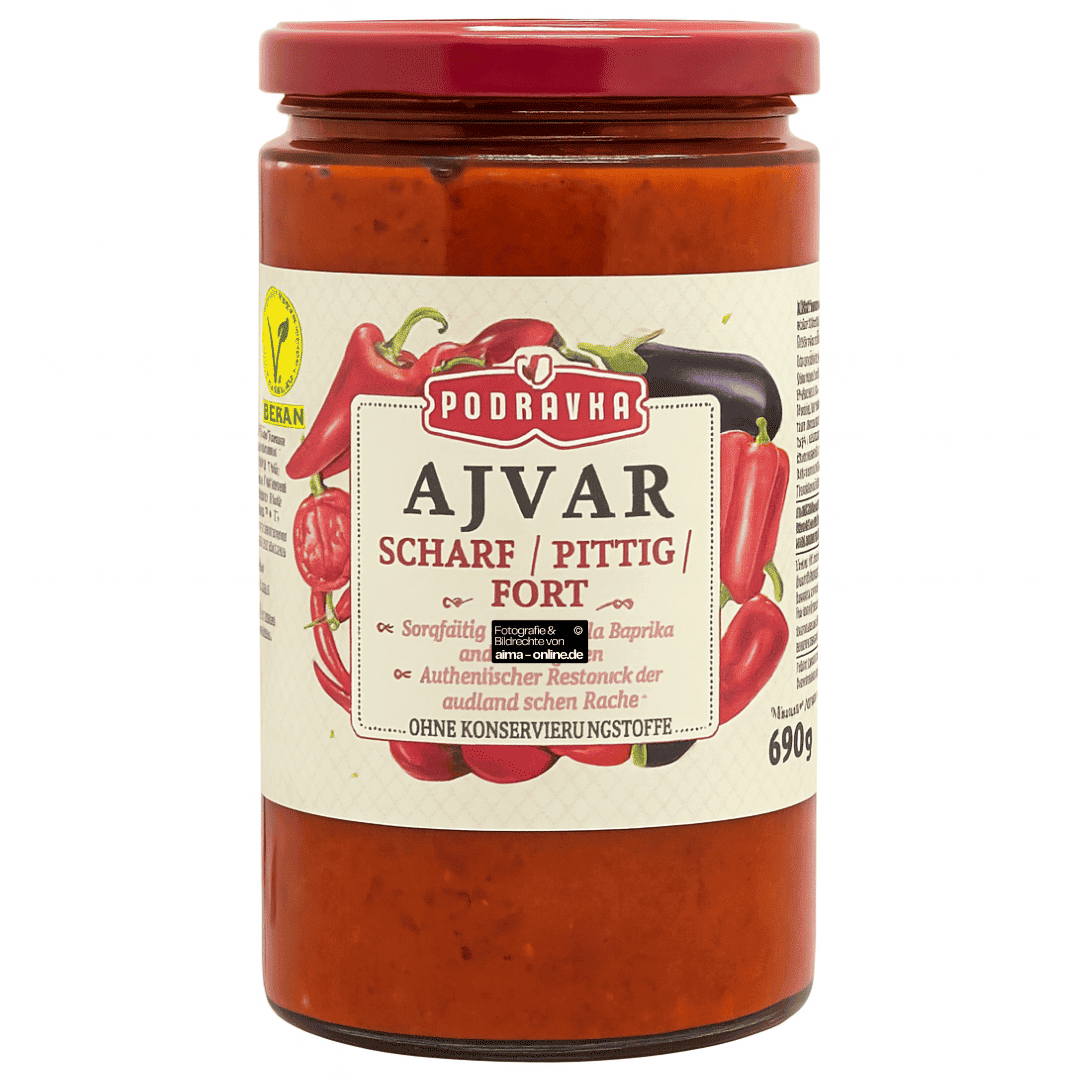 Ajvar in Scharf von Podravka