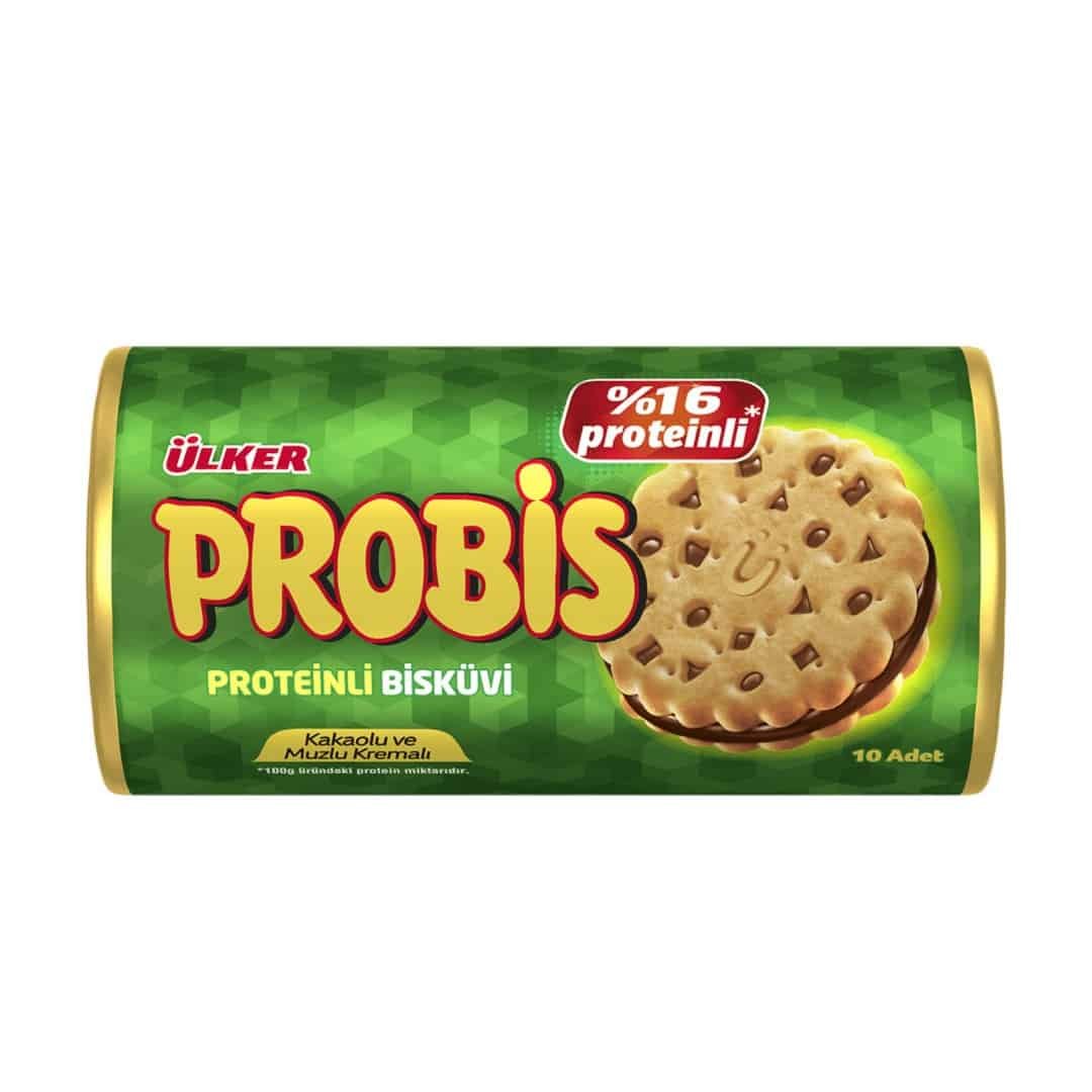 Ülker Probis Kakaolu ve Muzlu Kremali Protein Bisküvi - kakaolu ve muz kremalı proteinli bisküvi 280gr