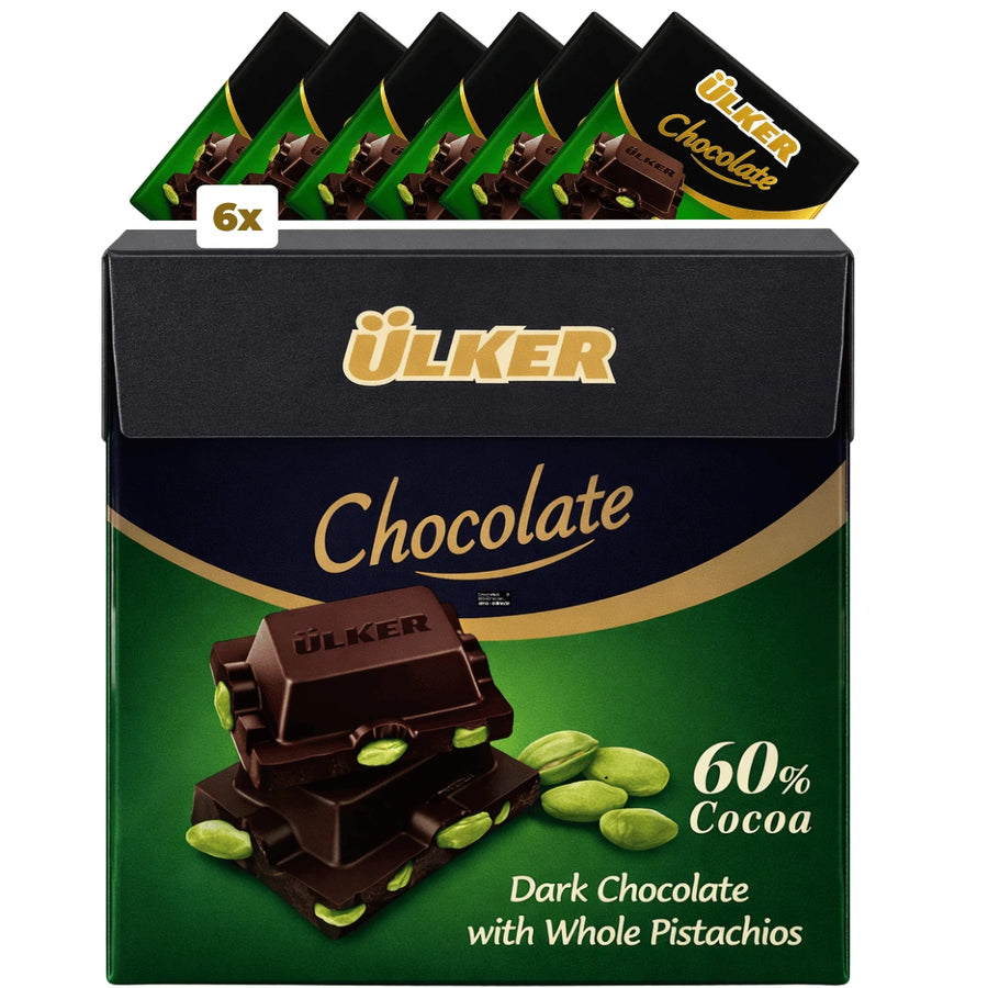 Ülker - Bitterschokolade mit Pistazien 65g (6er Pack)