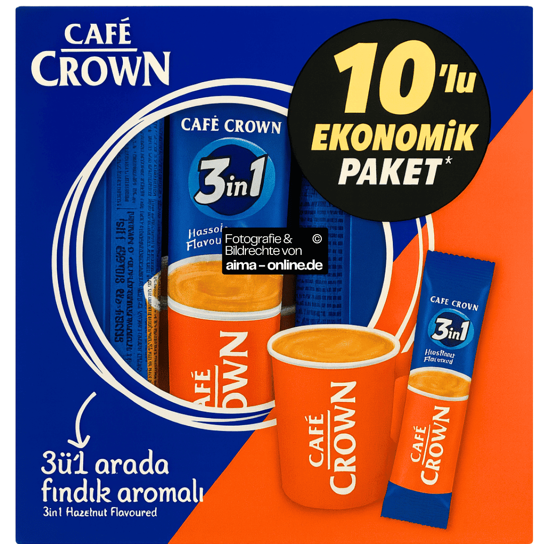 Ülker - Cafe Crown 3 in 1 mit Haselnussaroma 10x18g