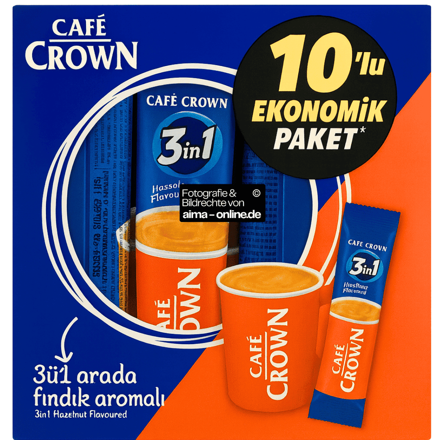 Ülker - Cafe Crown 3 in 1 mit Haselnussaroma 10x18g