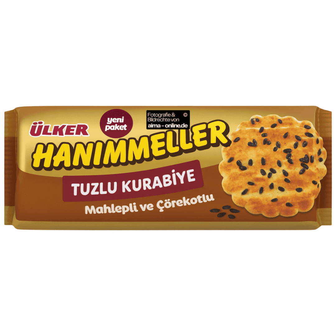 Ülker - Hanimeller Salzige Kekse mit Mahaleb & Schwarzkümmel, Mahlepli ve Çörek Otlu Tuzlu Kurabiye 81g
