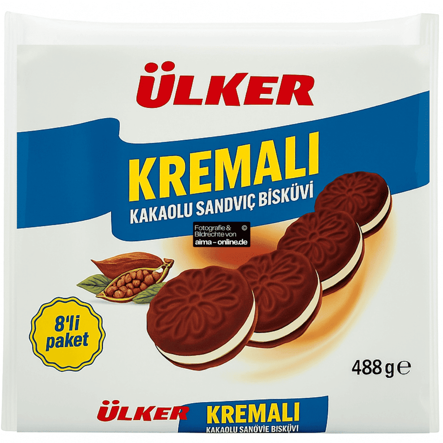 Ülker - Cremiger Sandwich Keks mit Kakaofüllung, Kremali Kakaolu Sandvic Bisküvi 488g