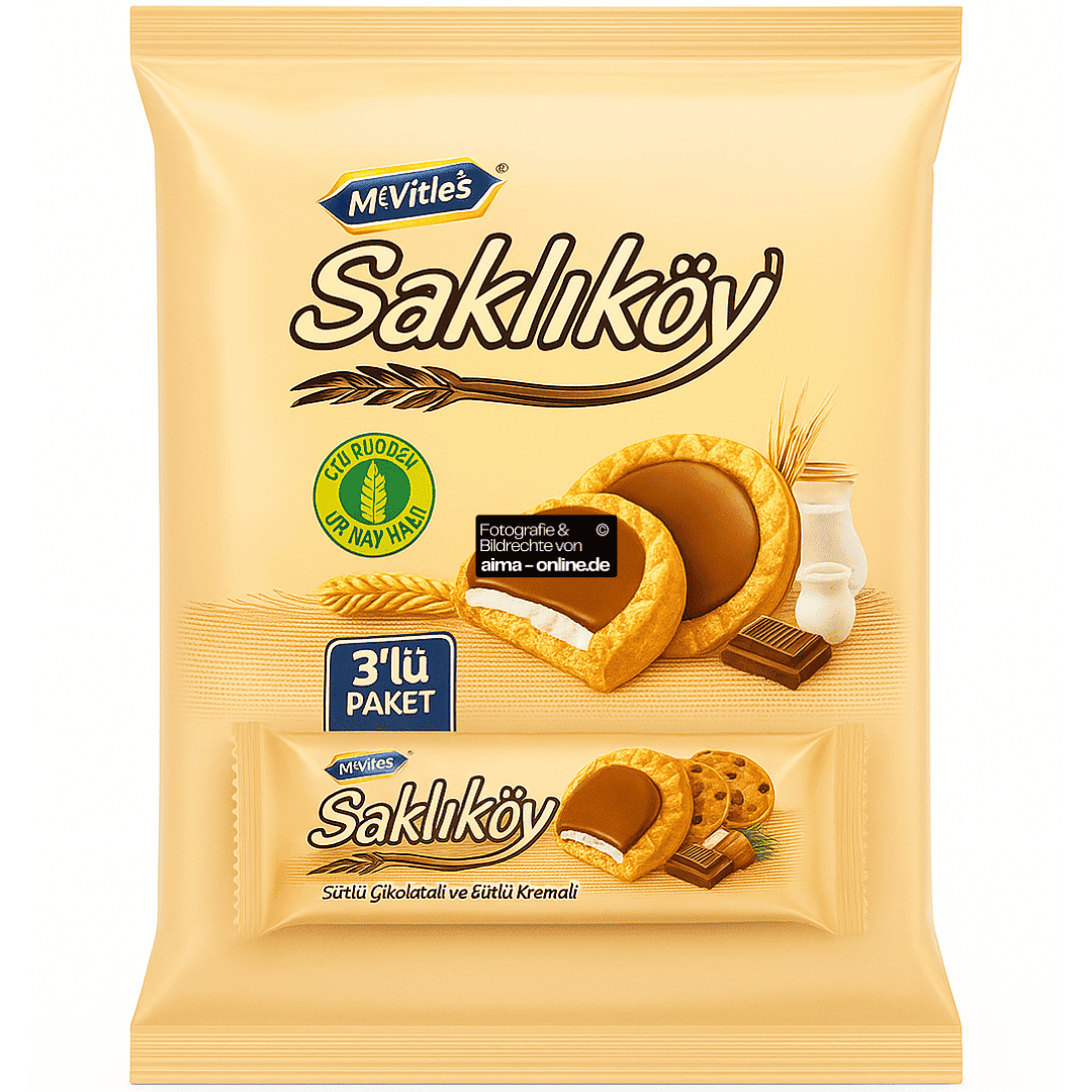 Sakliköy - Keks mit Schoko & Cremiger Füllung 3er Pack 300g
