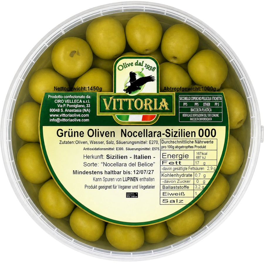 Vittoria - Grüne Oliven Nocellara del Belice Sizilien 1000g