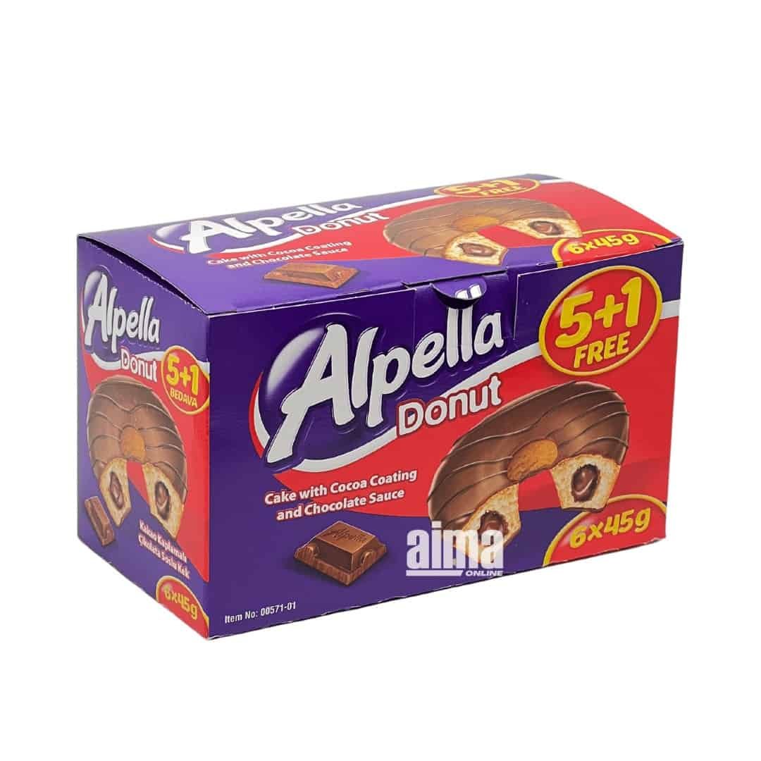 Alpella Donut-Kuchen mit Schokoladenfüllung 6x45g