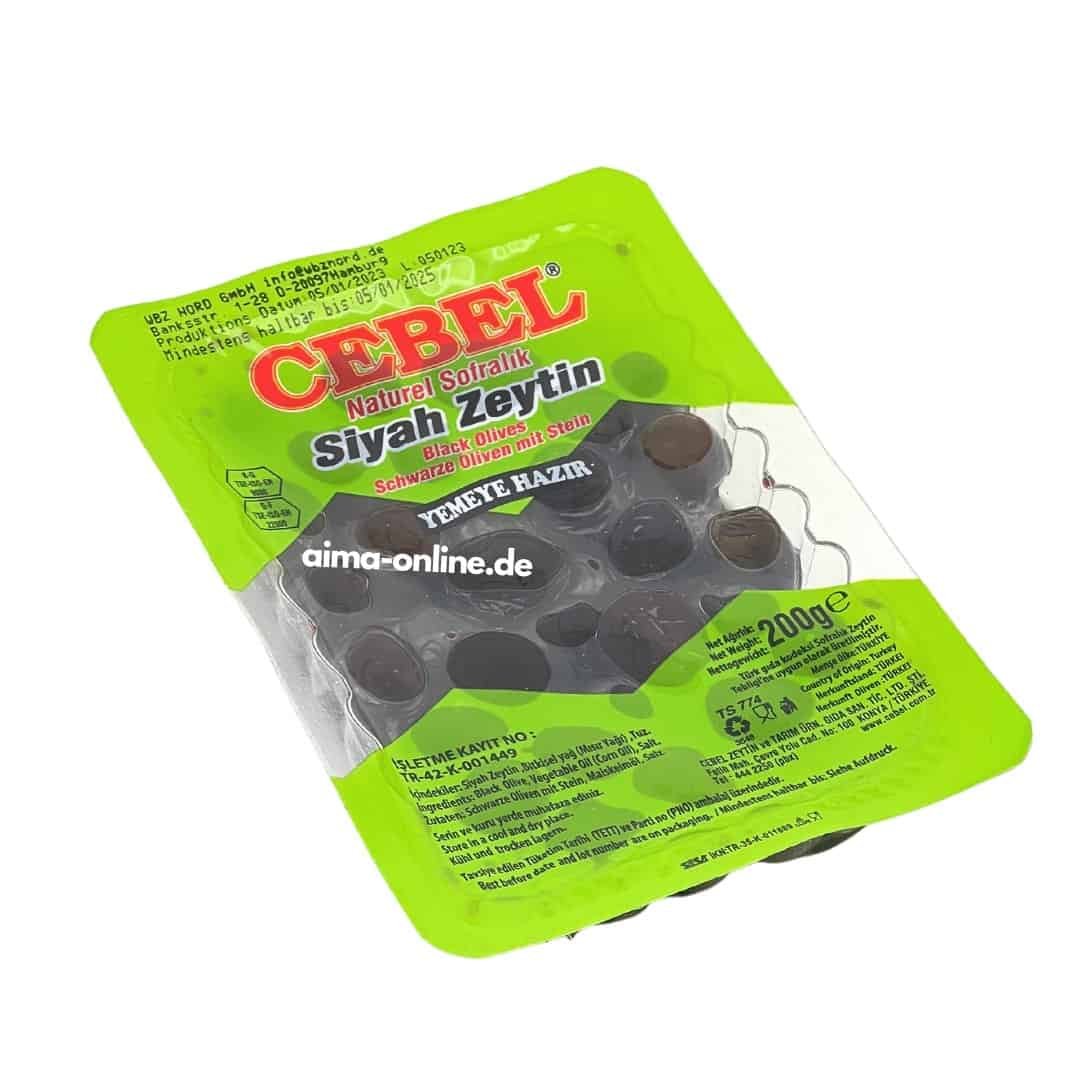 Cebel Siyah Zeytin - Çekirdekli Siyah Zeytin 200gr