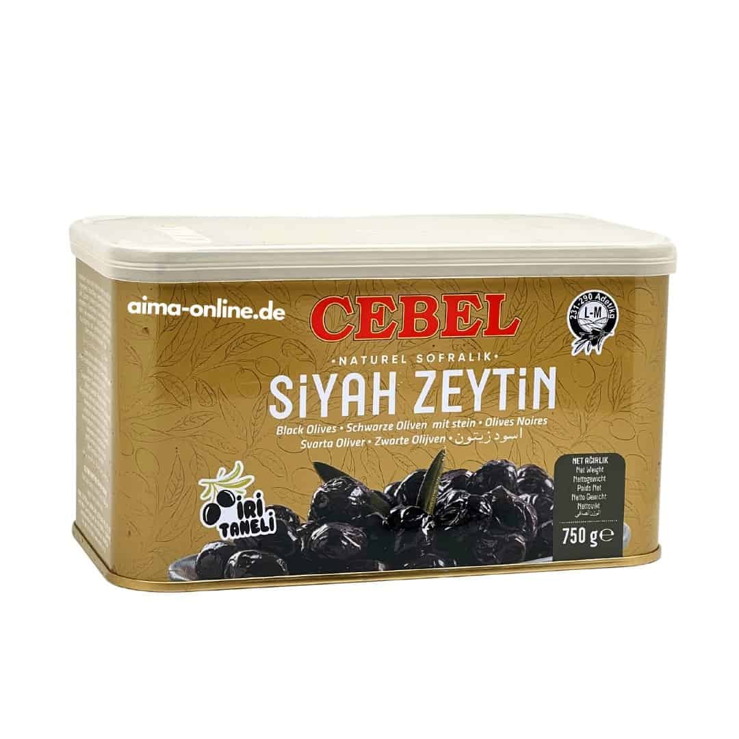 Cebel Siyah Zeytin - Çekirdekli Siyah Zeytin 750gr