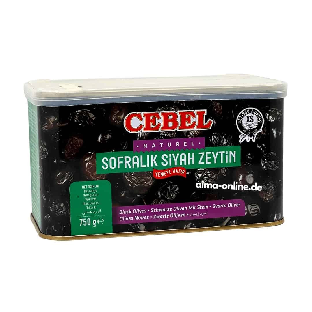 Cebel Sofralik Siyah Zeytin - Çekirdekli Siyah Zeytin 750gr