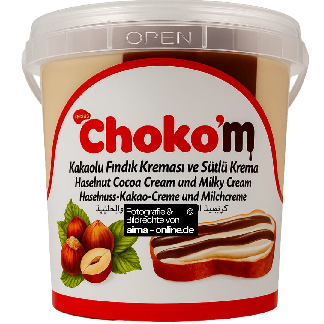 Gesas - Choko'm  Haselnusscreme mit Kakao und Milch, Kakaolu Sütlü Findik Kremasi 500g