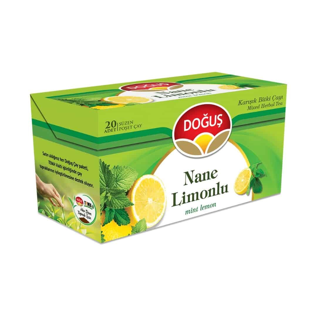 Doğuş Nane Limon Çayı - nane ve limonlu karışık bitki çayı 20 poşet