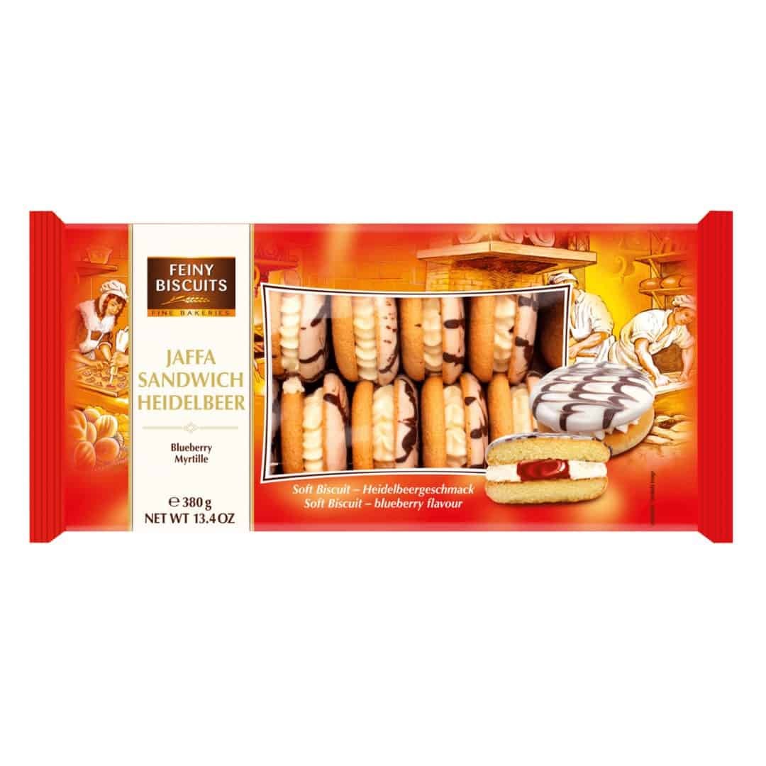 Feiny Biscuits Jaffa Sandwich Heidelbeere 380g