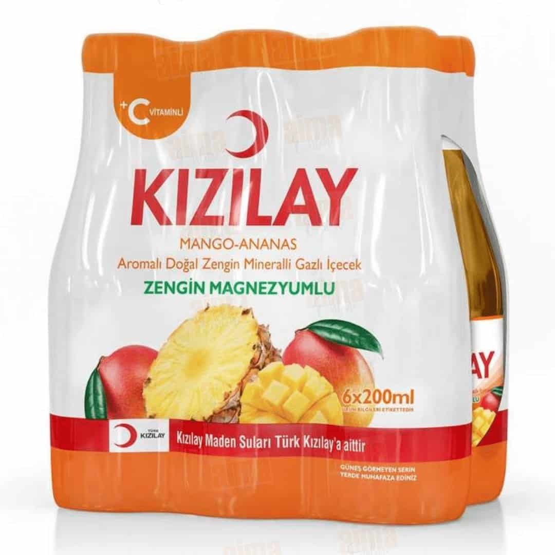 Mango-ananas aromalı Kızılay maden suyu 6x200ml