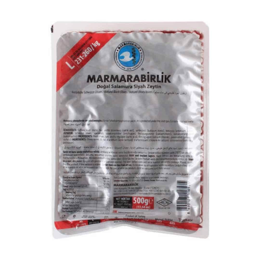 Marmarabirlik Dogal Salamura Siyah Zeytin L – Siyah Zeytin 500gr