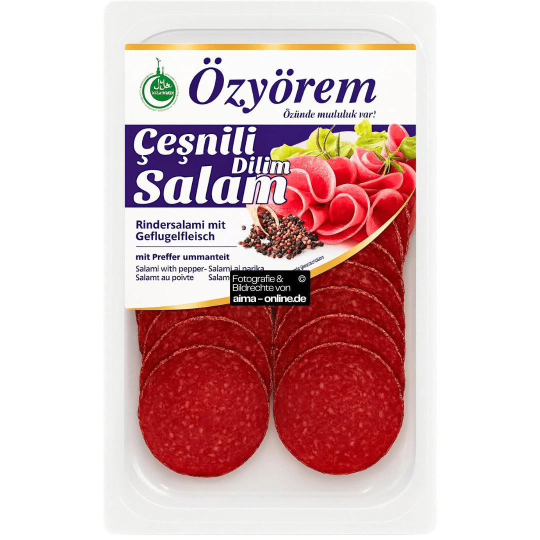 Özyörem - Rindersalami mit Geflügelfleisch mit Pfeffer ummantelt 80g