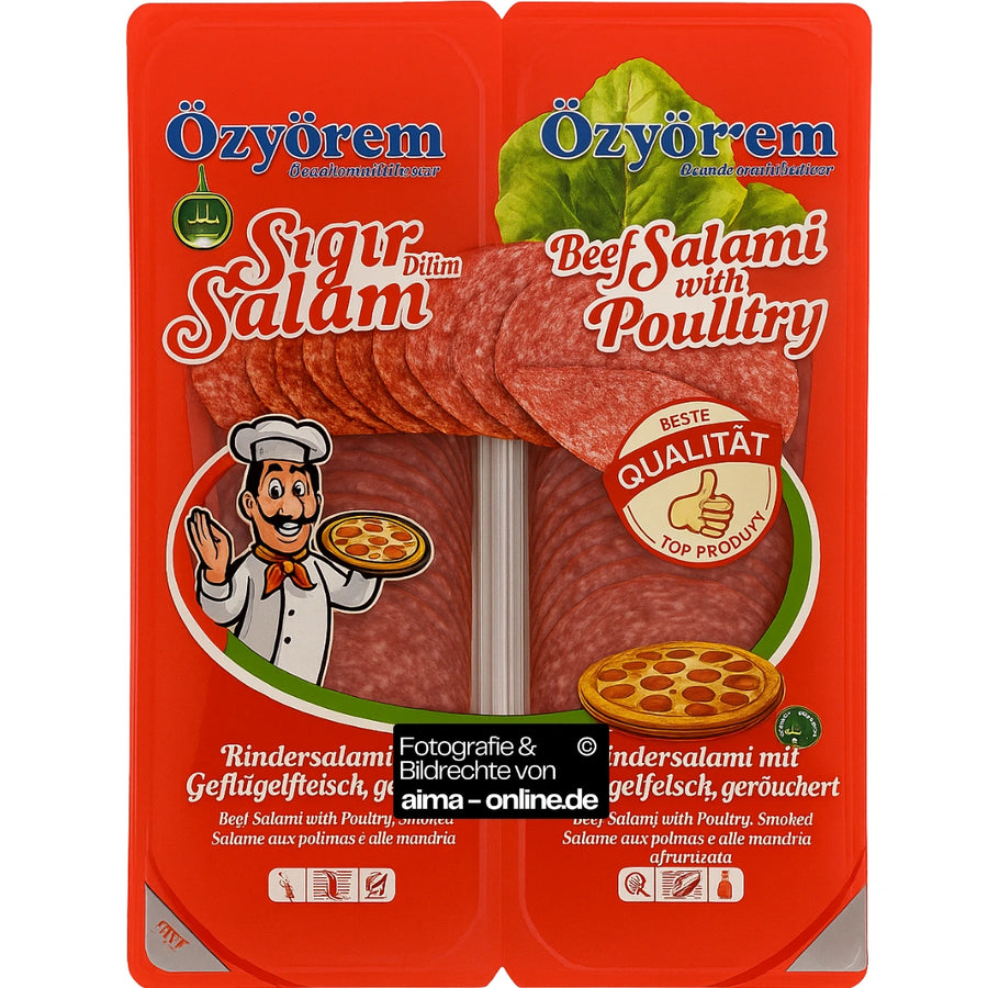 Özyörem - Rindersalami mit Geflügelfleisch, Sigir Salam Dilim 400g