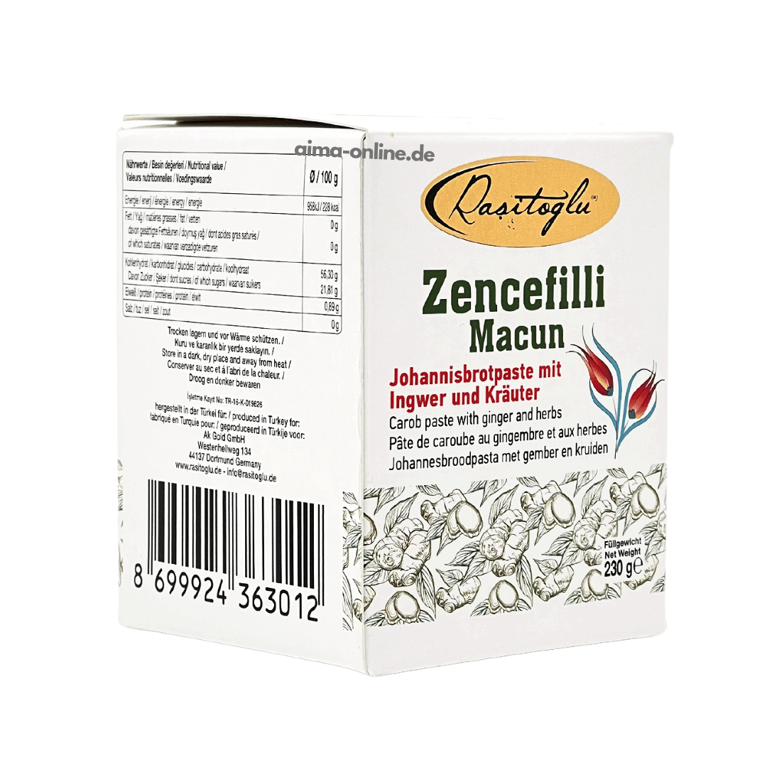 Rasitoğlu Zencefilli Macun - zencefil ve otlar ile keçiboynuzu ezmesi 230gr