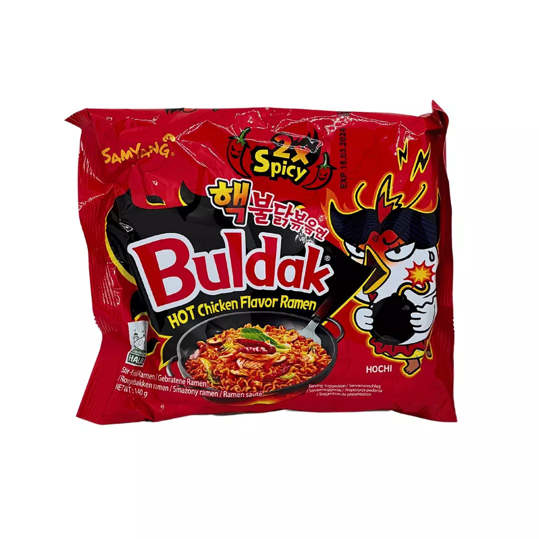 Samyang Buldak 2x Spicy Instant Nudeln mit Hühnergeschmack (gebraten) 140g