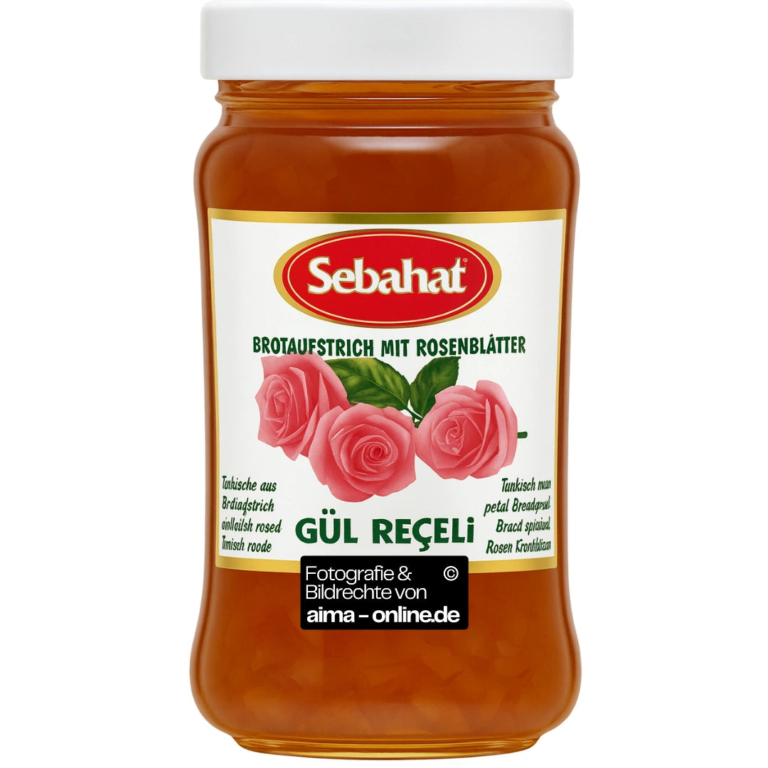 Sebahat - Brotaufstrich mit Rosenblätter, Gül Receli 360g